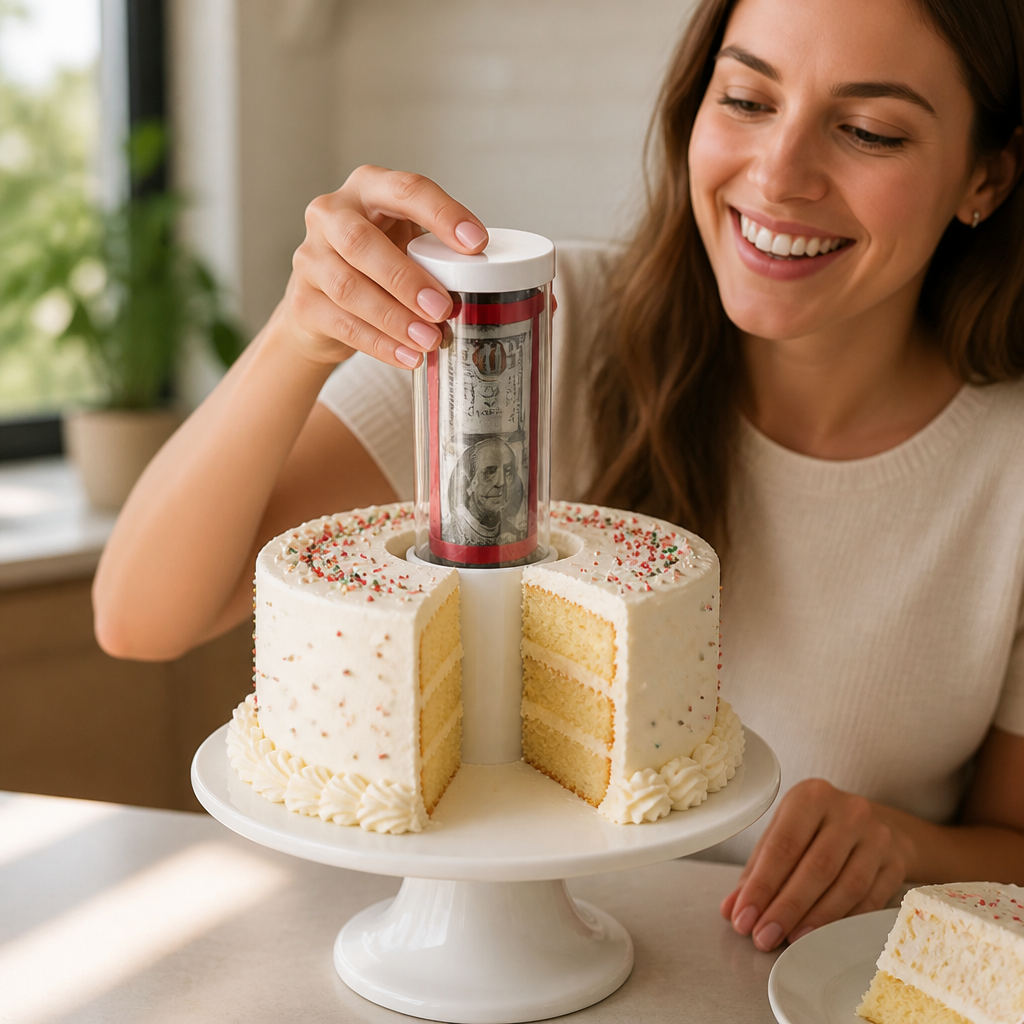 Hidden Pop-Out Reusable & Food-Safe Cake Stand