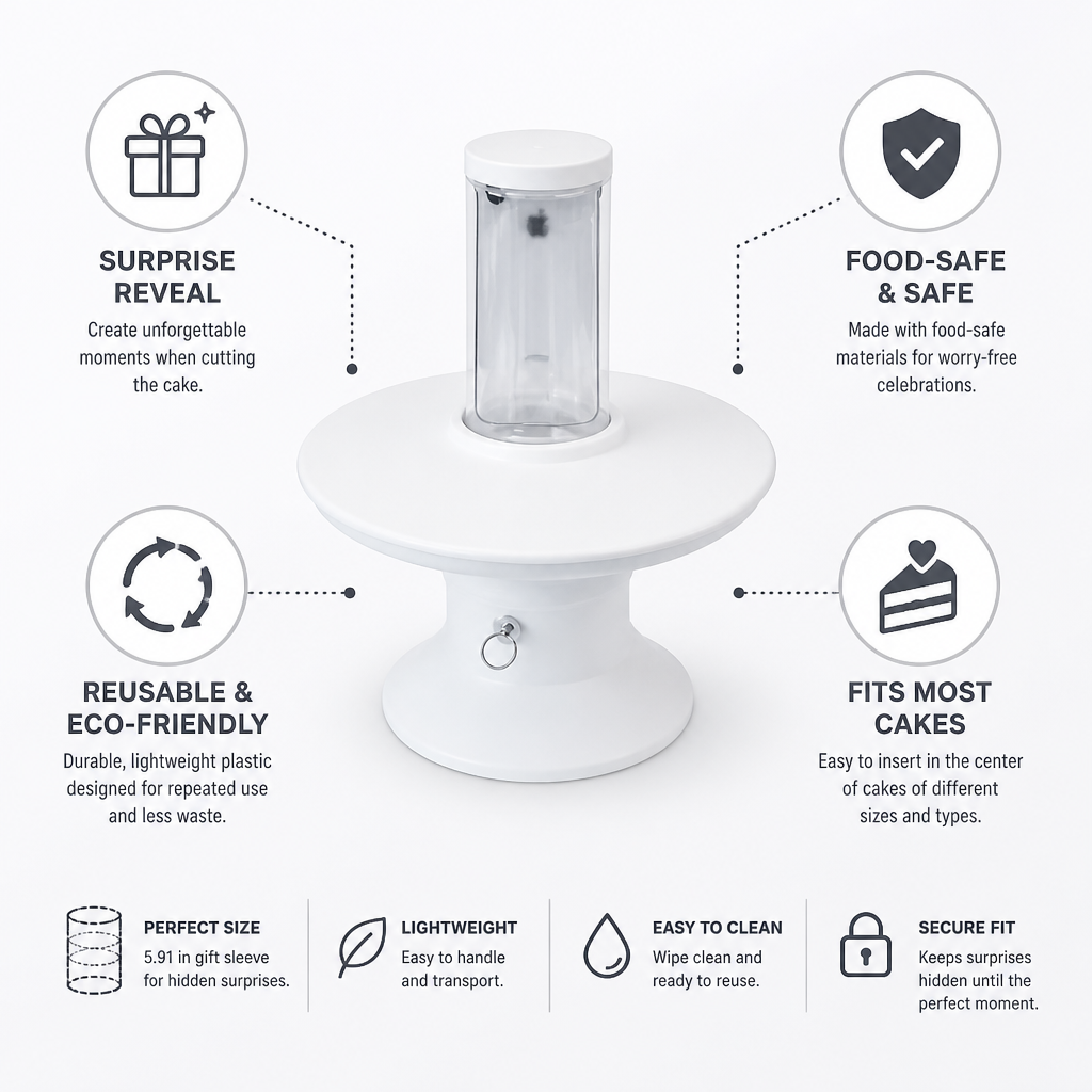 Hidden Pop-Out Reusable & Food-Safe Cake Stand