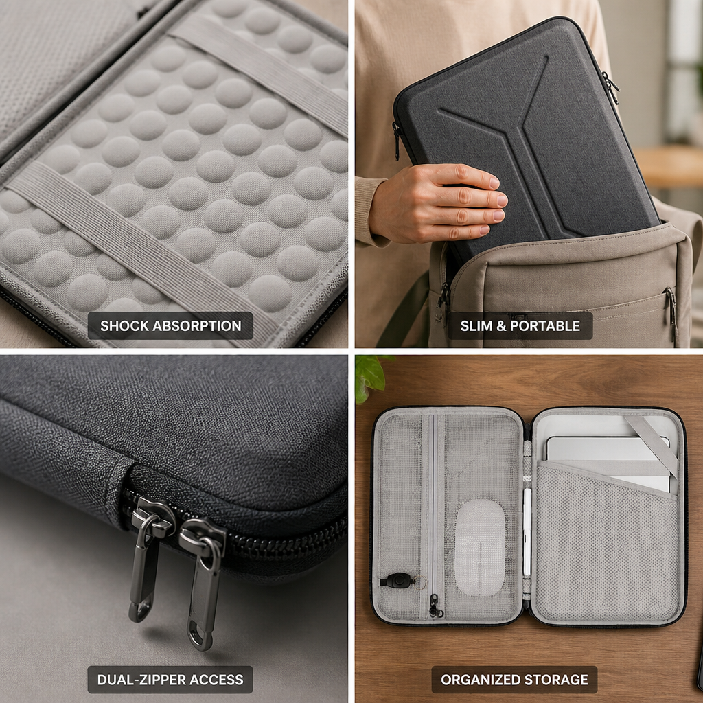 High-Density Padded Dual-Zipper Tablet Sleeve (13.3-Inch)