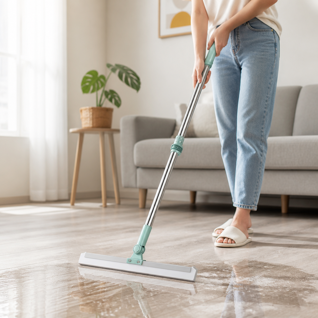 High-Density Silicone Squeegee Floor Mop (Telescopic Handle)