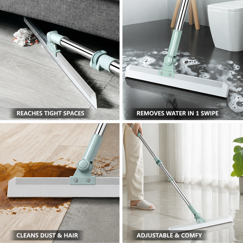 High-Density Silicone Squeegee Floor Mop (Telescopic Handle)
