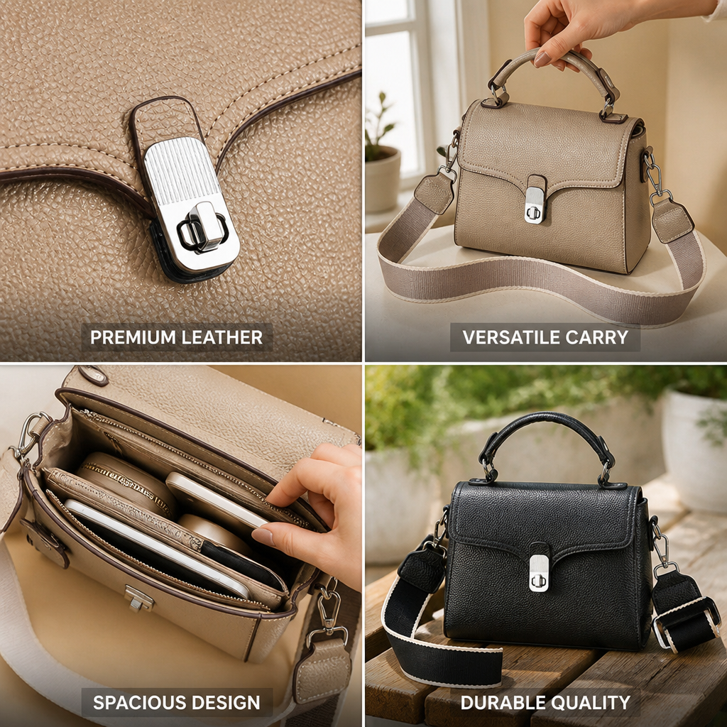 High-Grade Leather Top-Handle & Crossbody Handbag