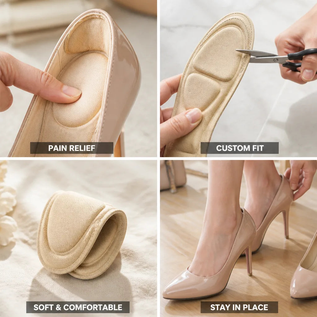 High-Heel Insoles Cushioned Arch Support Self-Adhesive