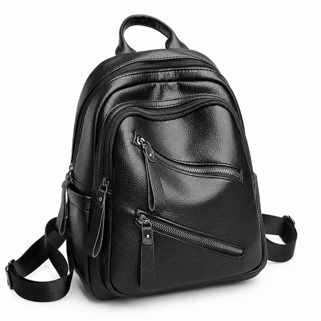 High-Quality Leather Multi-Pocket Backpack