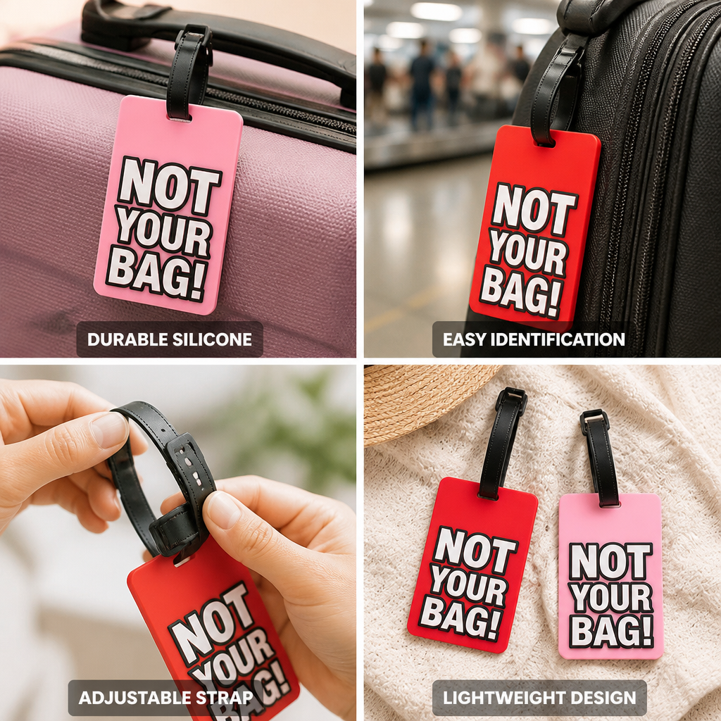 High-Visibility Silicone Luggage Tag (Adjustable Strap)