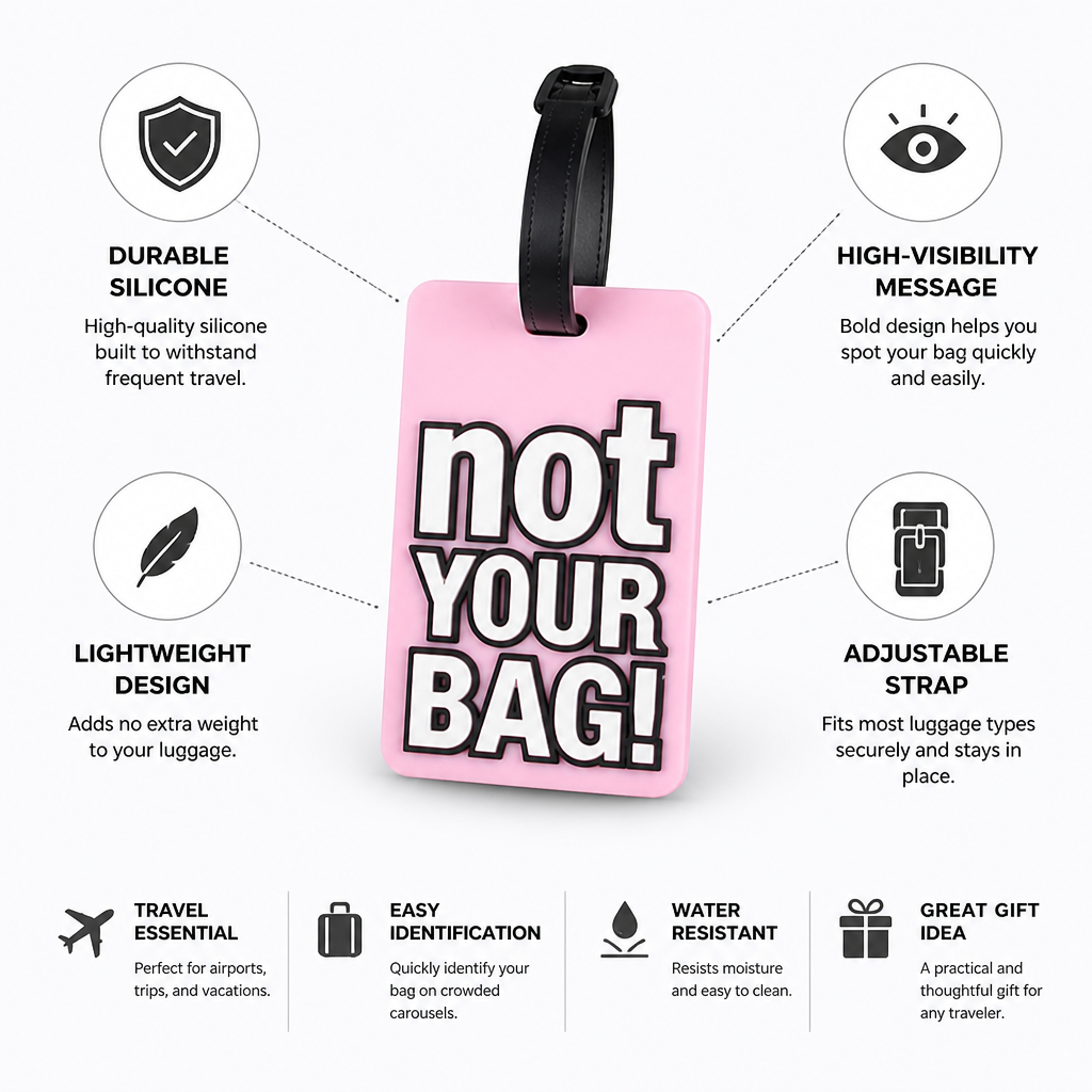 High-Visibility Silicone Luggage Tag (Adjustable Strap)