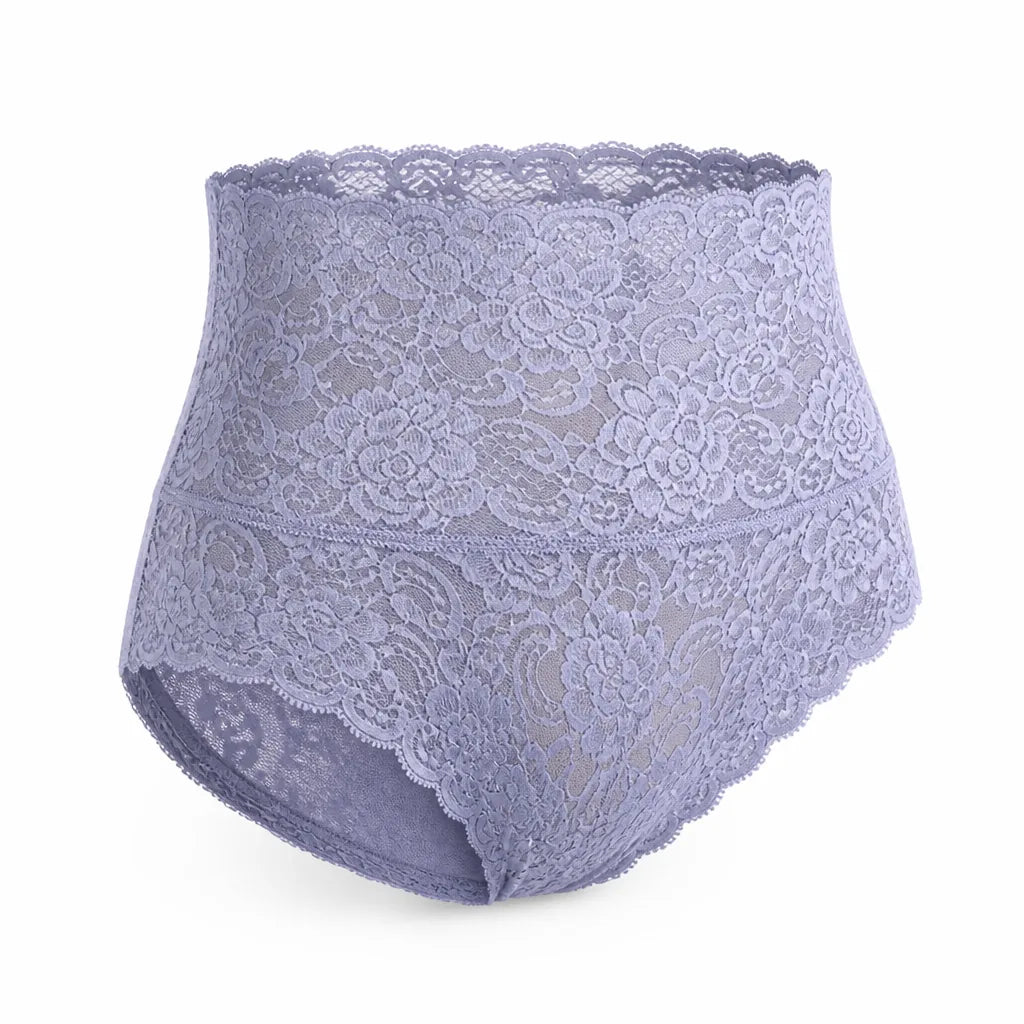 High-Waisted Panties Lace Compression Cotton Blend