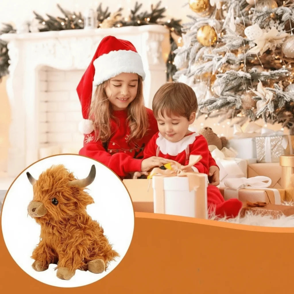 Highland Cow Plush Toy Soft Shaggy 9.8-Inch Cuddly Companion