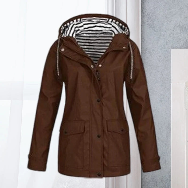 Hiking Jacket Waterproof Lightly Padded Adjustable Fit
