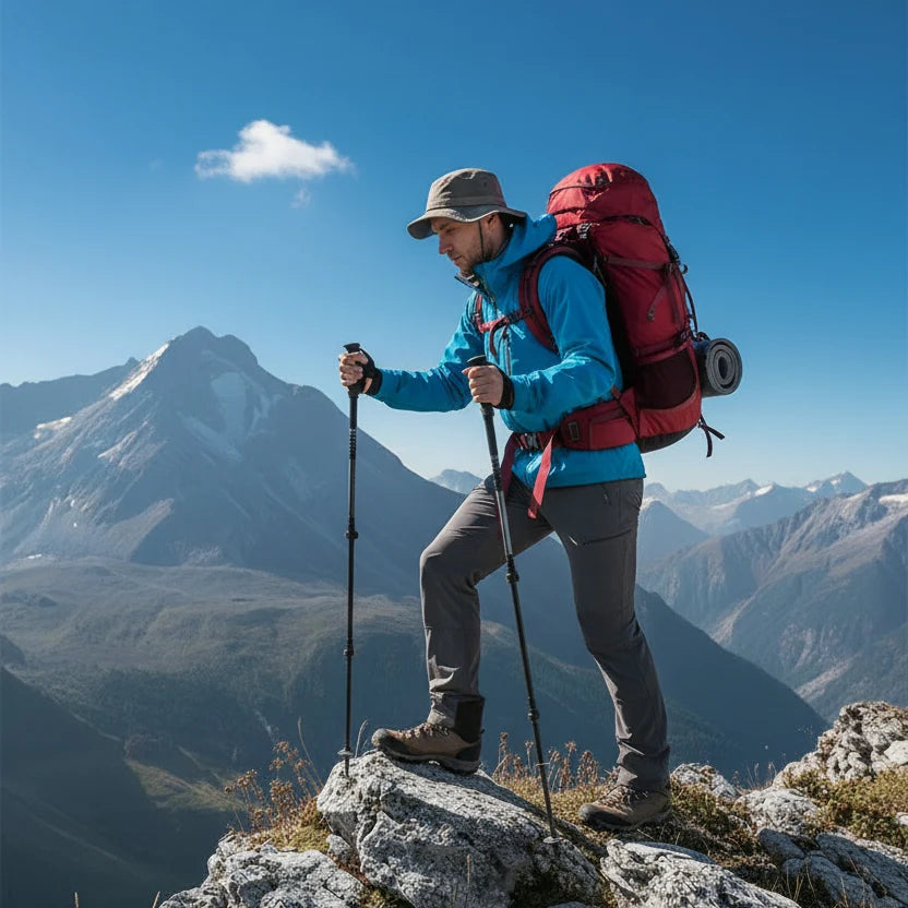 Hiking Pole Integrated Multitool Foldable Design