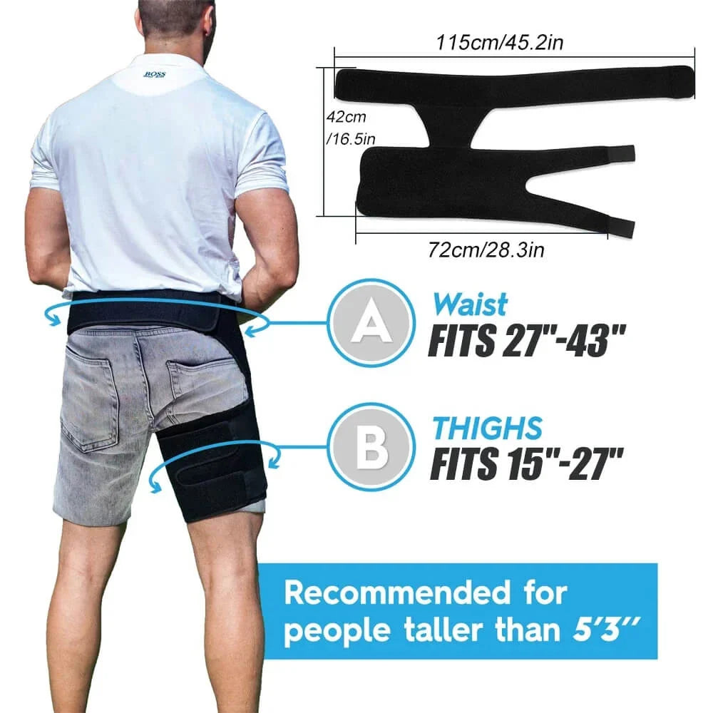 Hip & Thigh Compression Brace Adjustable Targeted Breathable Support