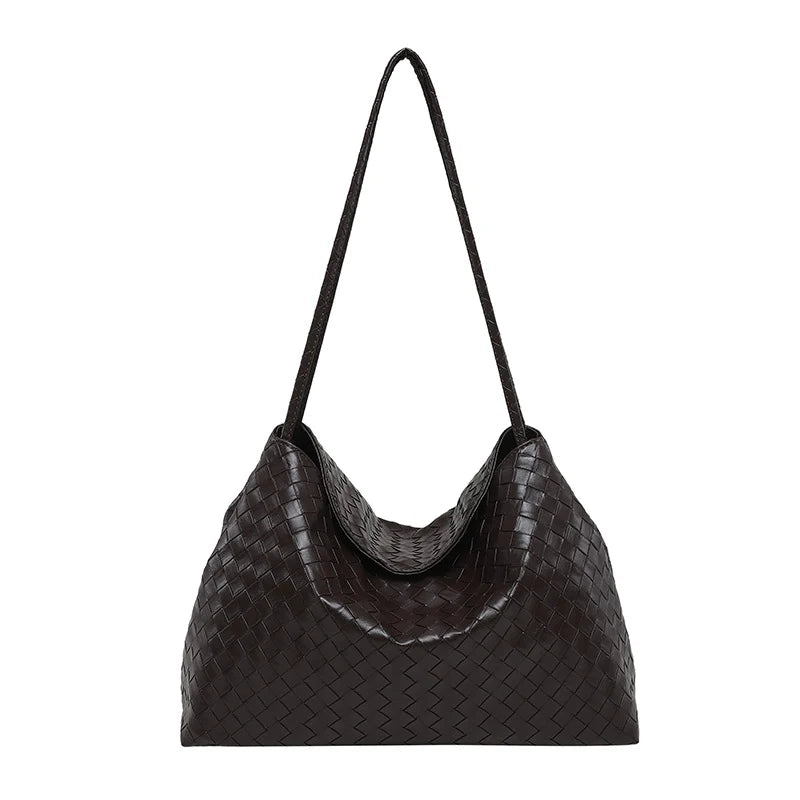 Hobo Bag Woven Leather Spacious Interior Comfortable Shoulder Straps