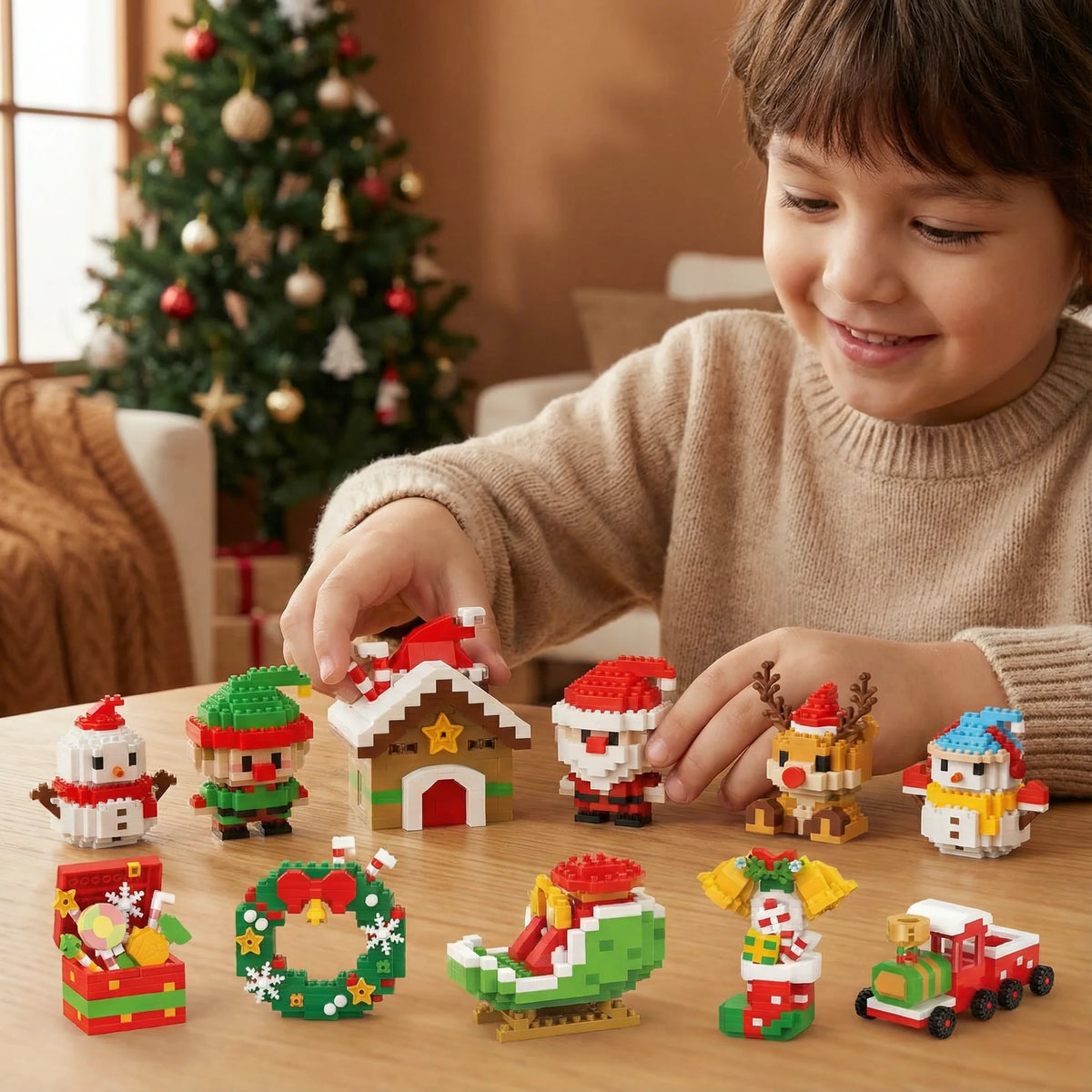 Holiday Block Set Interlocking Reusable Colorful