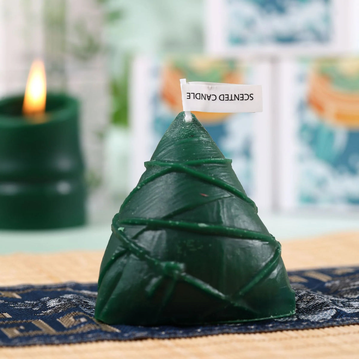 Holiday Candle Hand-Poured Textured Tree Subtle Scent