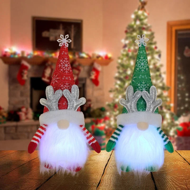 Holiday Gnome Figurine Snowflake Hat & Antlers Lightweight