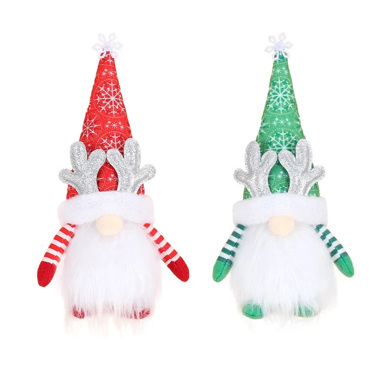 Holiday Gnome Figurine Snowflake Hat & Antlers Lightweight