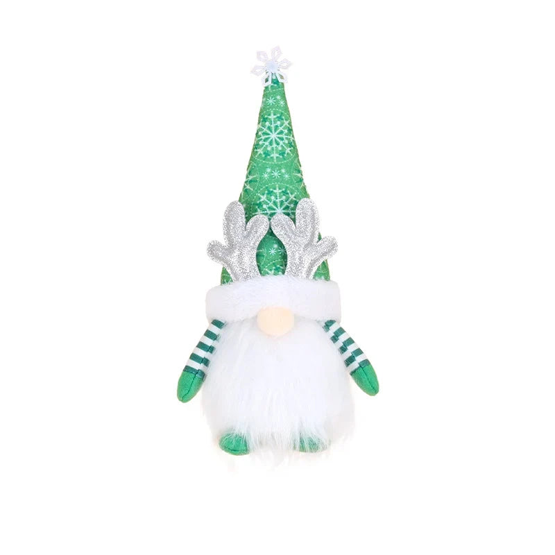 Holiday Gnome Figurine Snowflake Hat & Antlers Lightweight