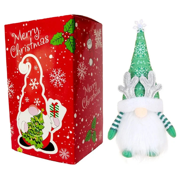 Holiday Gnome Figurine Snowflake Hat & Antlers Lightweight