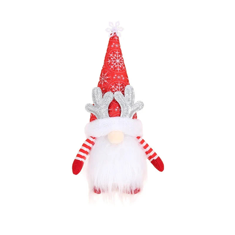 Holiday Gnome Figurine Snowflake Hat & Antlers Lightweight