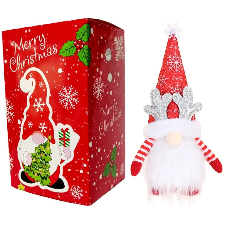Holiday Gnome Figurine Snowflake Hat & Antlers Lightweight