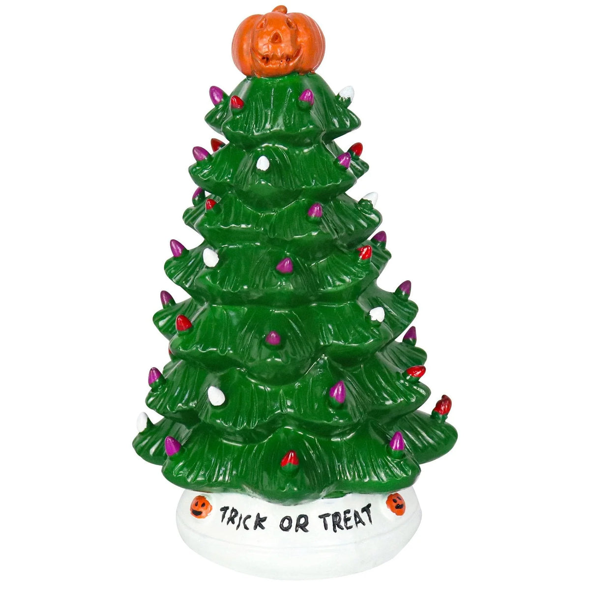 Holiday Tree Dual-Season LED Purple & Orange Battery-Powered