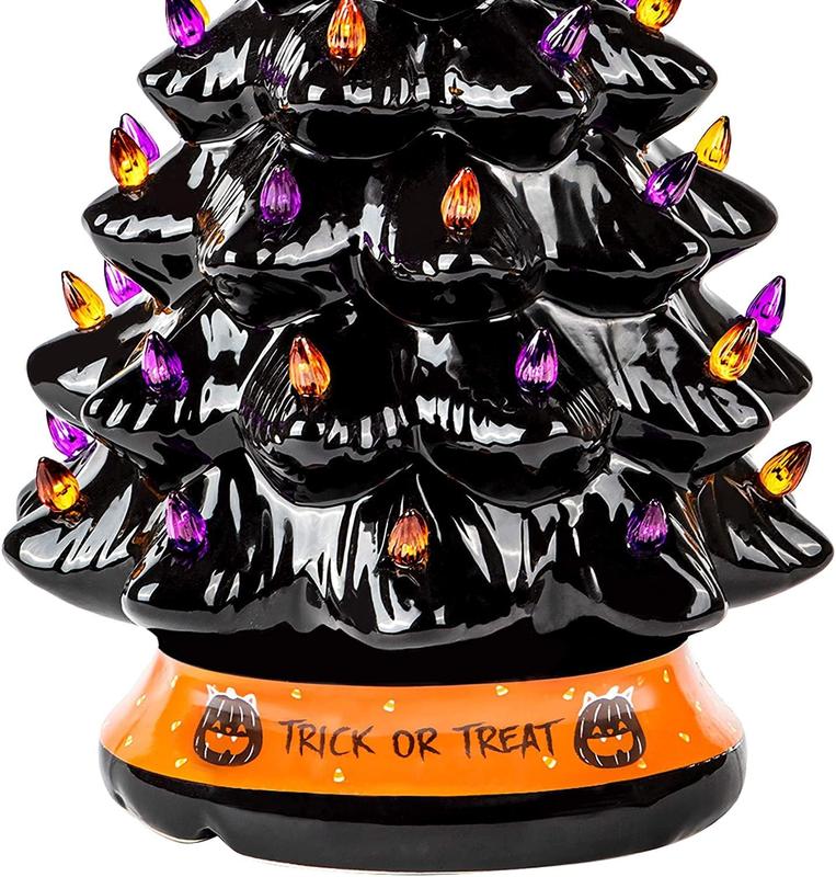 Holiday Tree Dual-Season LED Purple & Orange Battery-Powered