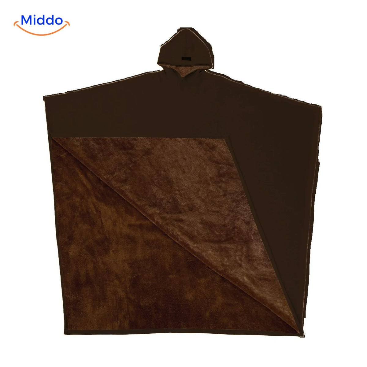 Hooded Cape Wool Blend Oversized Button Closure