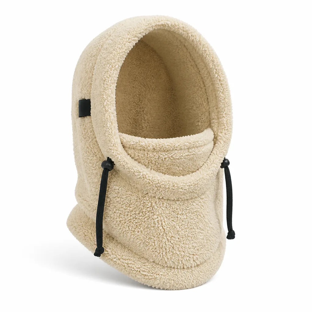 Hooded Neck Warmer Plush Adjustable Fit Windproof