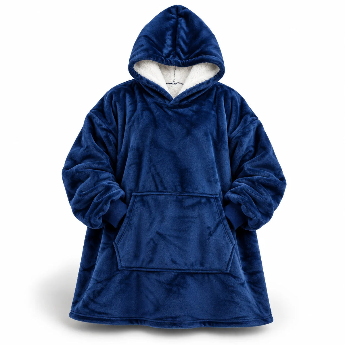 Hoodie Blanket Oversized Sherpa Fleece Hood & Front Pocket