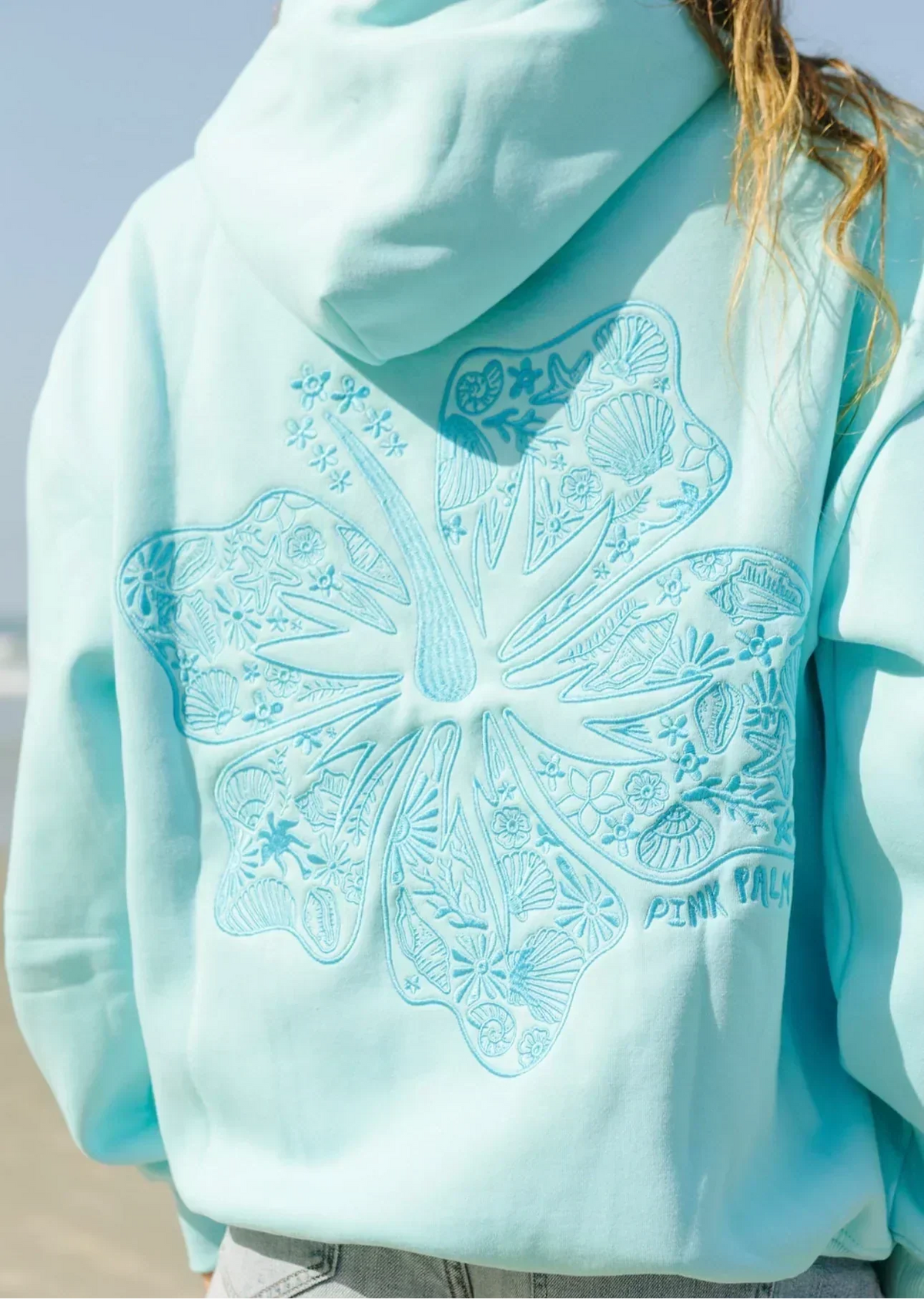 Hoodie Oversized Fit Tropical Print Warm Coverage