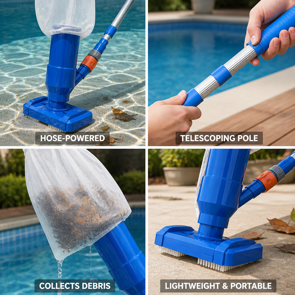 Hose-Powered Aluminum Telescoping Pool Vacuum