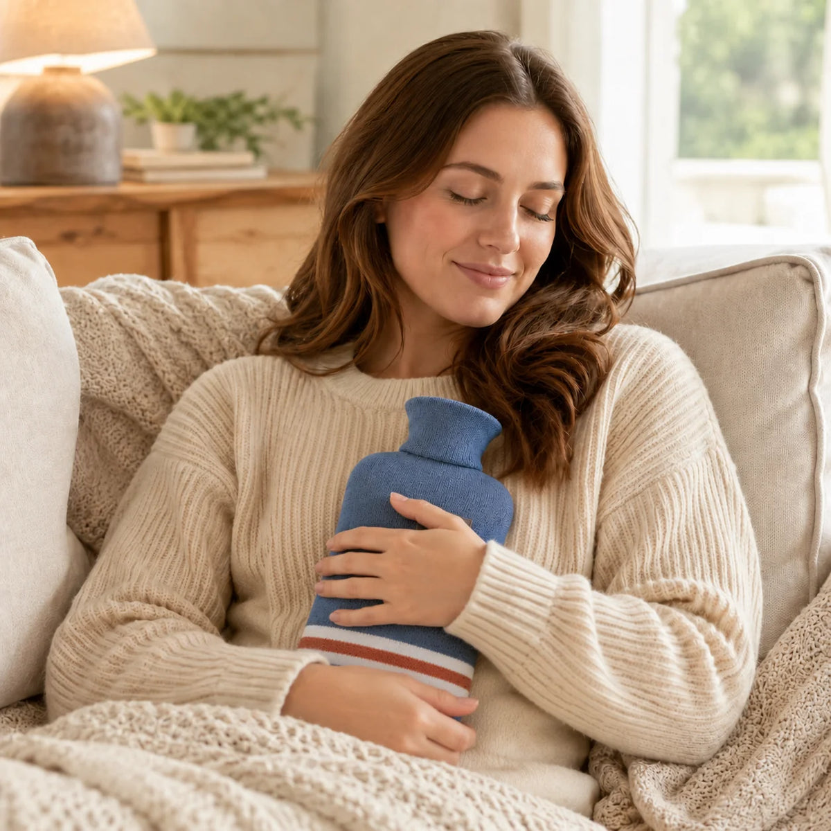 Hot Water Bottle Knitted Cover 8-Hour Warmth