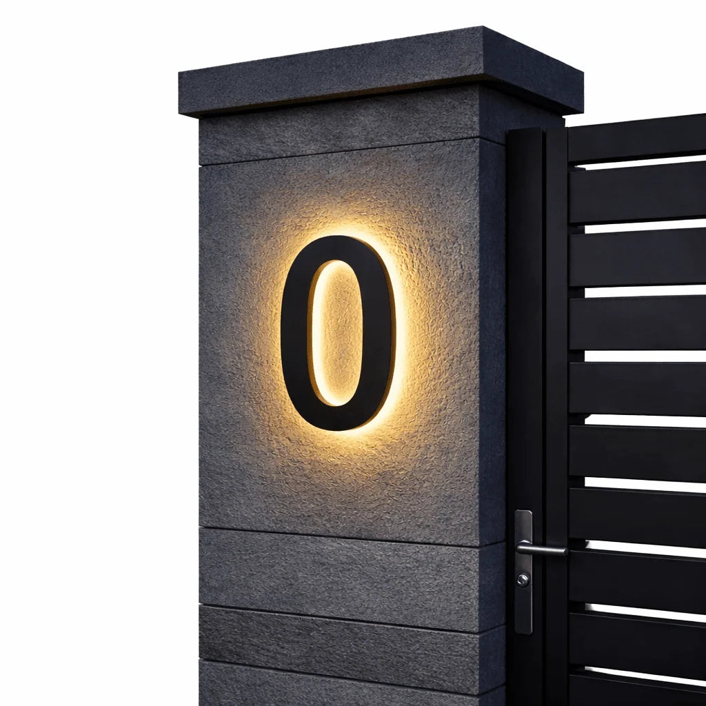 House Number Sign Backlit Metal & Acrylic IP68 Waterproof