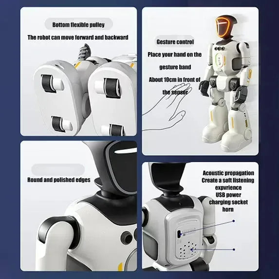 Humanoid Robot Toy Gesture Control Voice Recording Flexible Movement