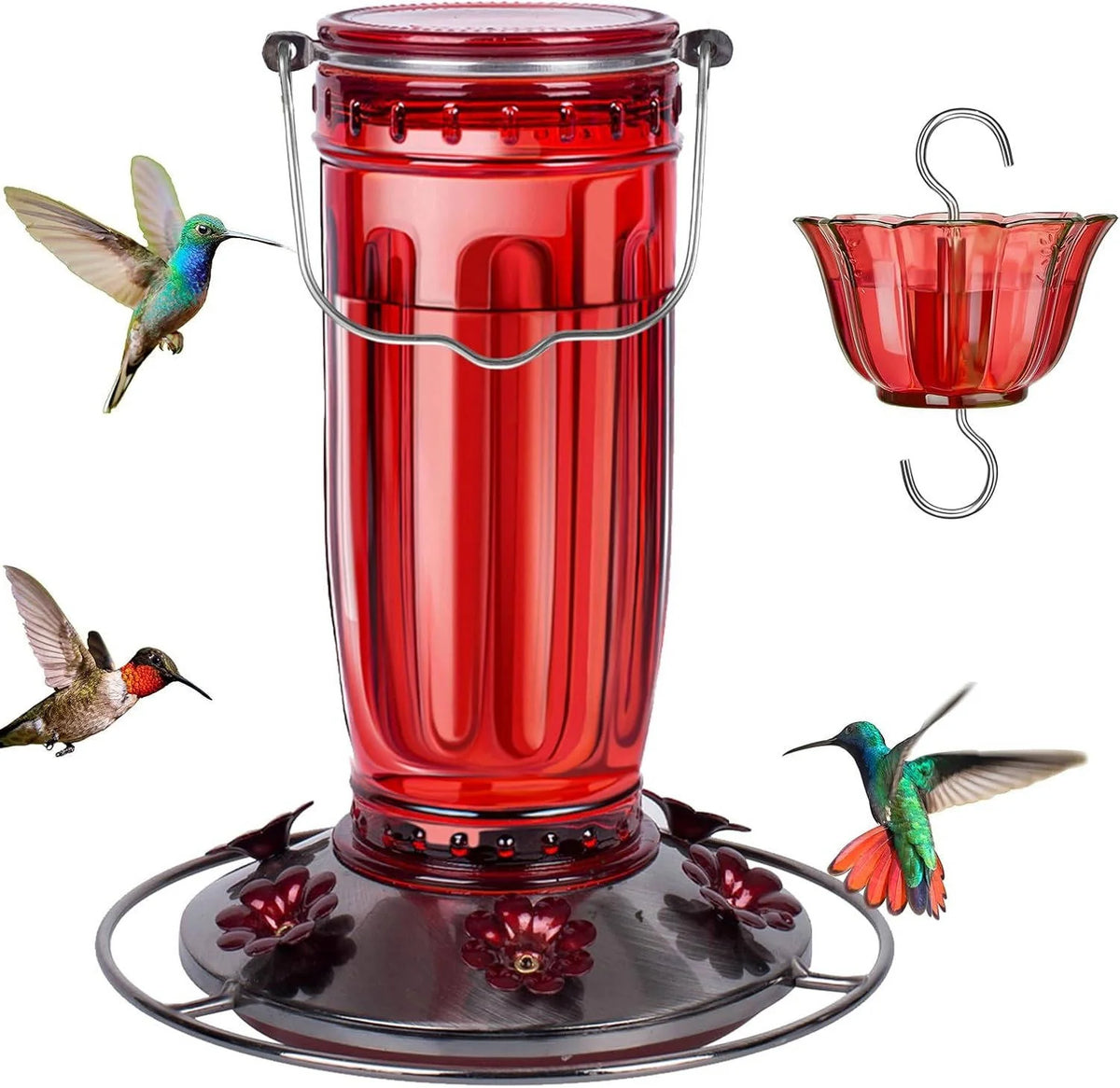 Hummingbird Feeder Six Flower Ports Ant Moat
