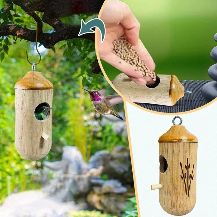 Hummingbird House Weather-Resistant Resin Wood Grain Finish