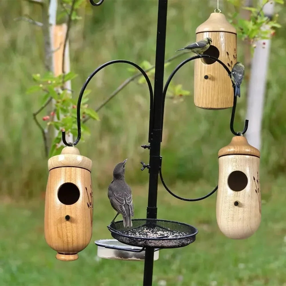 Hummingbird House Weather-Resistant Resin Wood Grain Finish