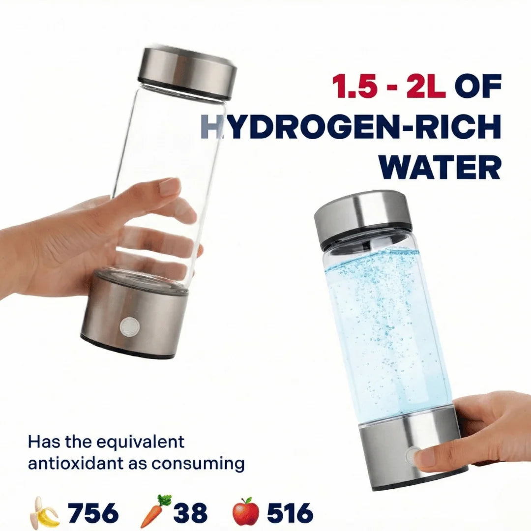 Hydrogen Water Bottle Electrolysis Rechargeable 500ml BPA-Free