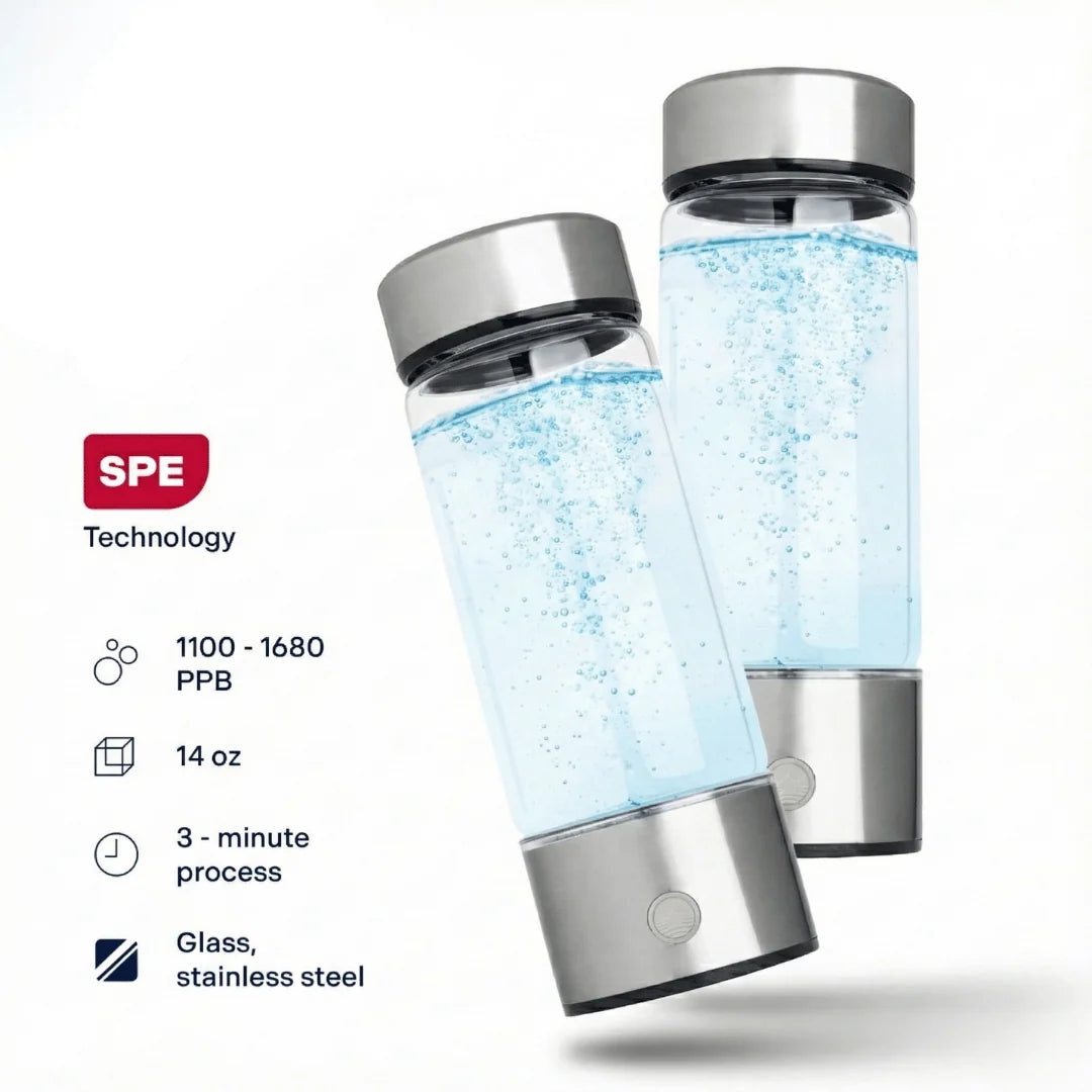 Hydrogen Water Bottle Electrolysis Rechargeable 500ml BPA-Free