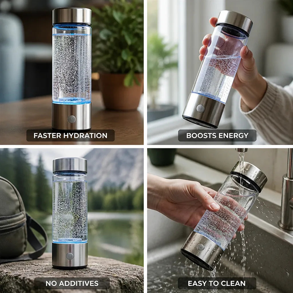 Hydrogen Water Bottle Faster Hydration No Additives