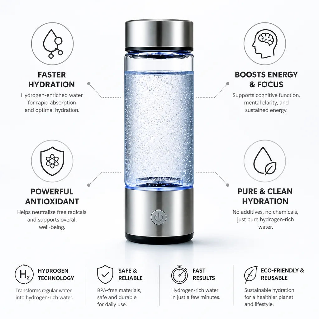 Hydrogen Water Bottle Faster Hydration No Additives