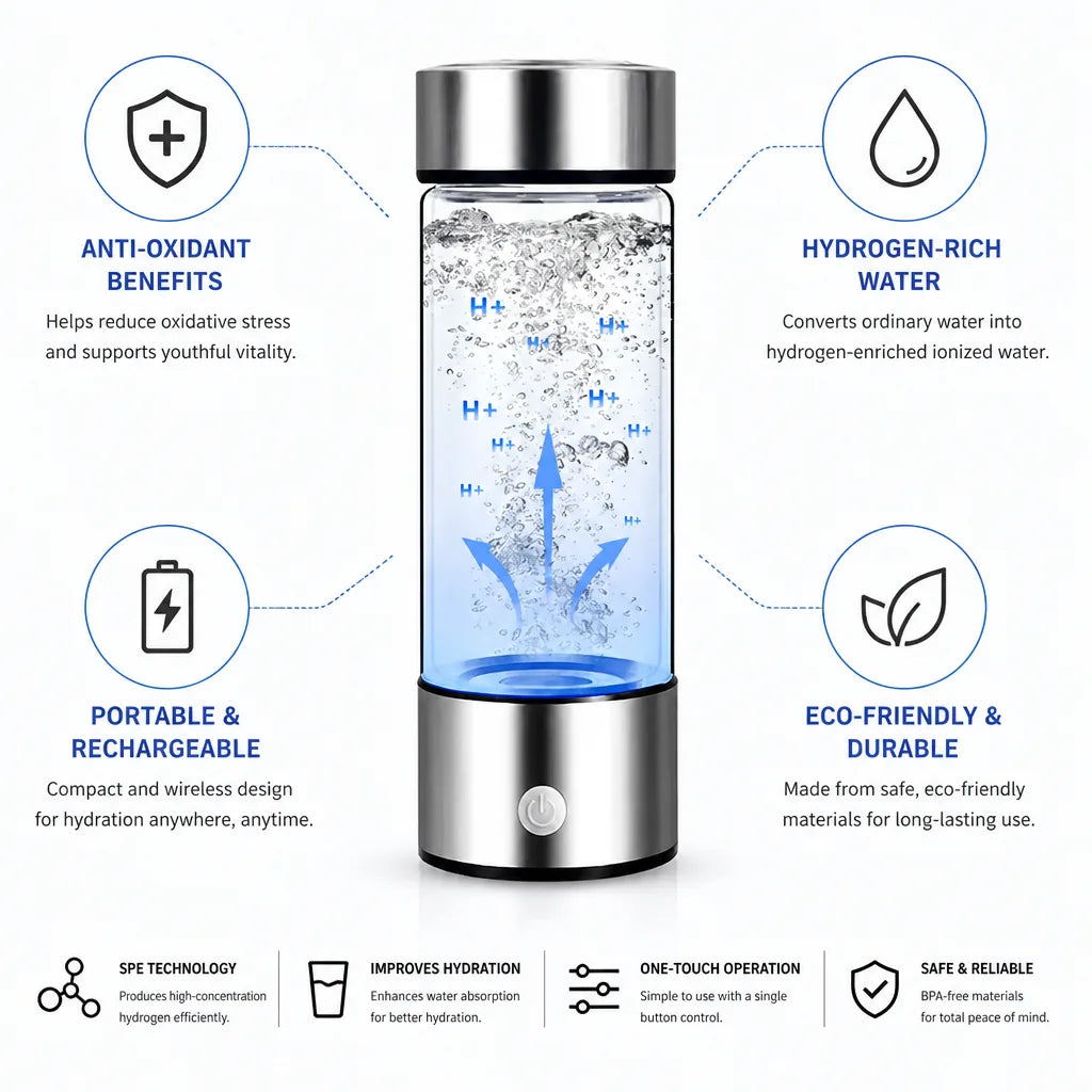 Hydrogen Water Ionizer Portable Rechargeable
