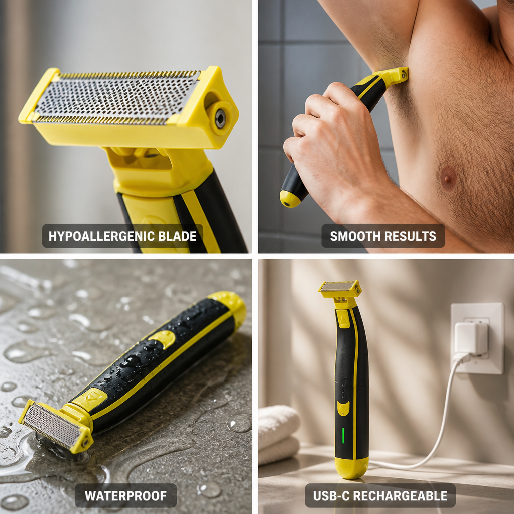Hypoallergenic Dual-Sided USB-C Rechargeable Electric Shaver (Face & Body)