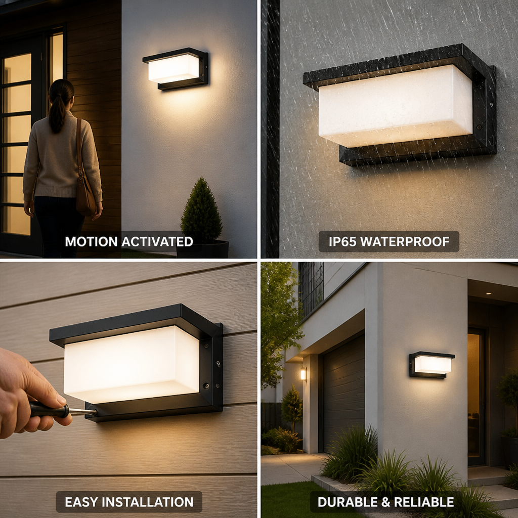 IP65 Waterproof Motion-Sensor LED Outdoor Wall Light