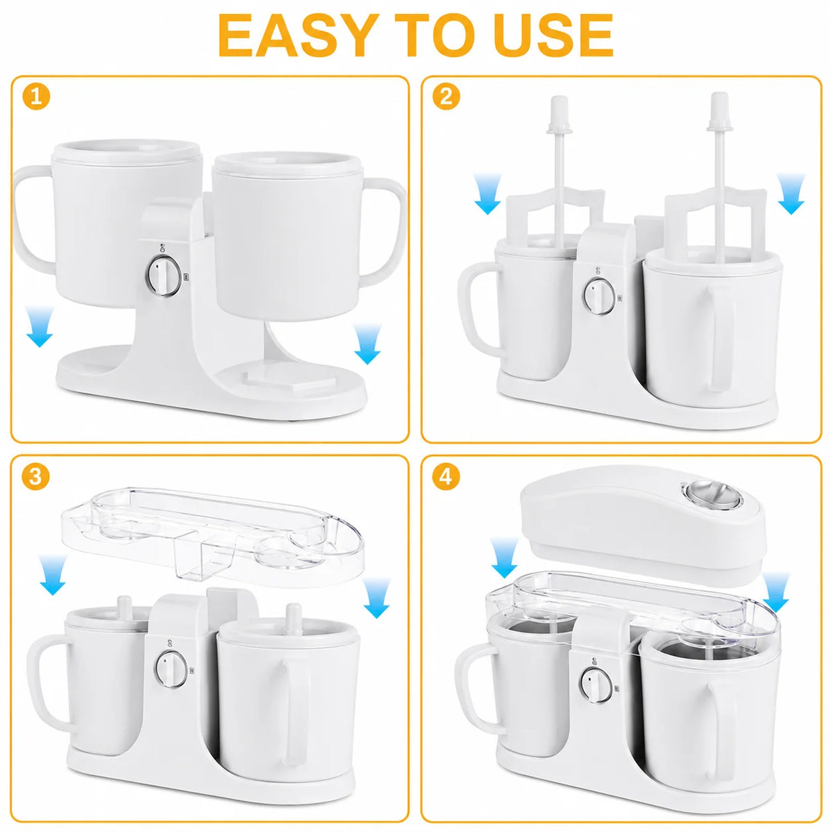 Ice Cream Maker Dual Freezer Bowls Churns While Freezing