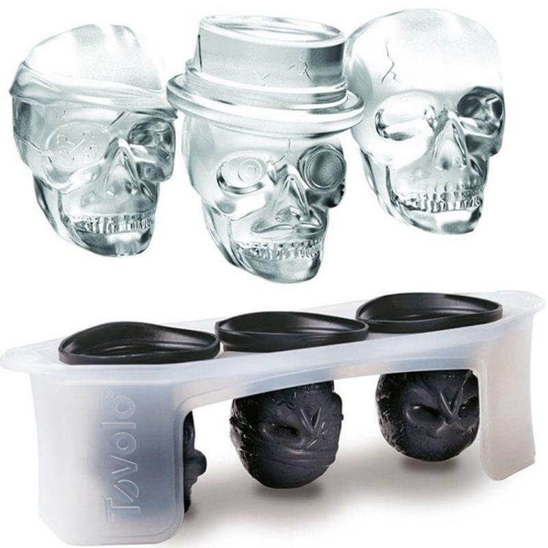 Ice Cube Mold Skull-Shaped Silicone BPA-Free Dishwasher-Safe