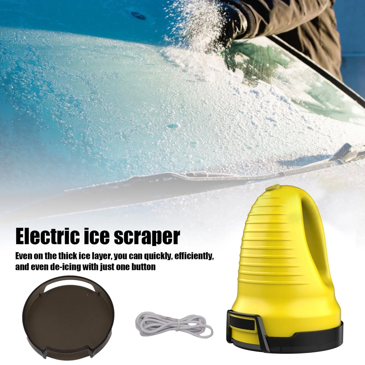 Ice Scraper Electric One-Button Scratch-Safe