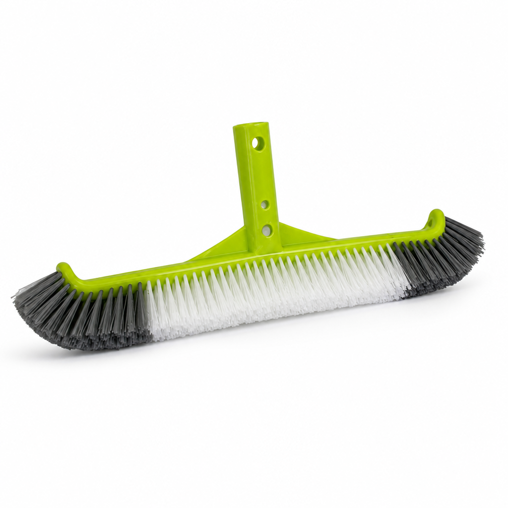 Impact-Resistant Curved-Edge Nylon-Bristle Pool Brush Head (17.5-Inch)