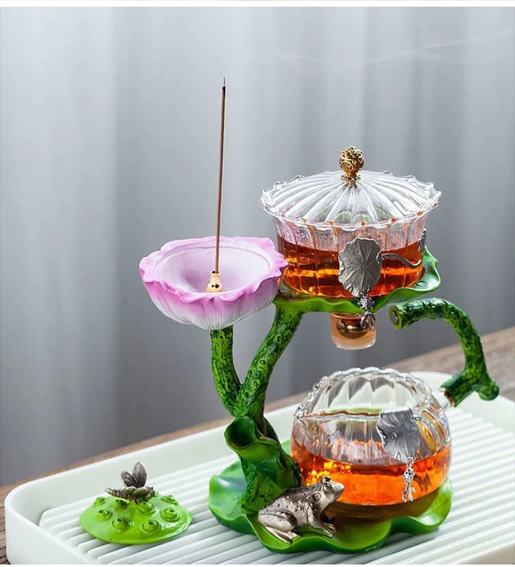 Incense Teapot Resin Glass Handcrafted Decor
