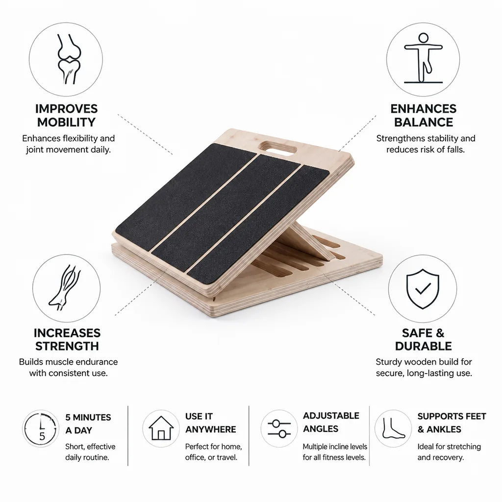 Incline Board Wooden Mobility & Balance Trainer